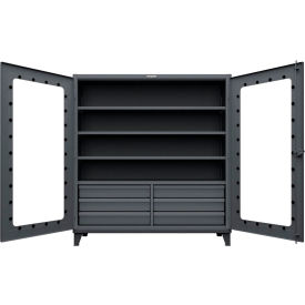 Clearview Cabinet with 6 Half-Width Drawers, 72"W x 24"D x 78"H, Dark Gray