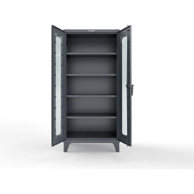 Clearview Cabinet w/ SecuRam ScanLogic Smart Lock, 36"W x 24"D x 78"H, Dark Gray