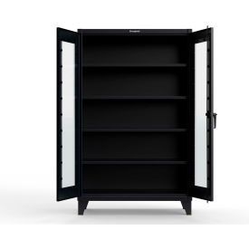 Clearview Cabinet w/ SecuRam ScanLogic Basic Lock, 48"W x 24"D x 78"H, Black