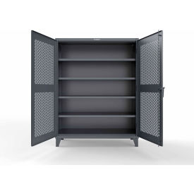 ED Cabinet w/ Ventilated Doors, 12 Ga., 60"W x 24"D x 78", Dark Gray