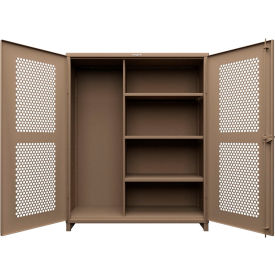 HD Stationary Ventilated Cabinet w/5 Compartments, 60"W x 24"D x 75"H, Beige