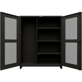 HD Stationary Ventilated Cabinet w/5 Compartments, 60"W x 24"D x 75"H, Black
