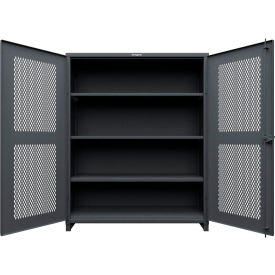 Ventilated Diamond Cabinet w/ 6 Half-Width Drawers, 60"W x 24"D x 75"H, Dark Gray