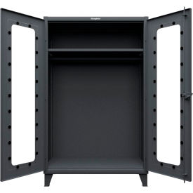 Clearview Uniform Cabinet with Hanger Rod, 48"W x 24"D x 78", Dark Gray