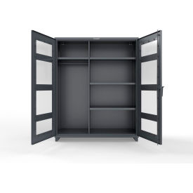 Extra Heavy Duty Clearview Uniform Cabinet, 60"W x 24"D x 75"H, Dark Gray