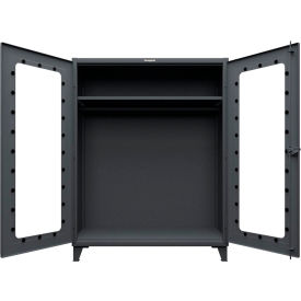 Clearview Uniform Cabinet with Hanger Rod, 60"W x 24"D x 78"H, Dark Gray