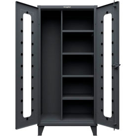 Clearview Janitorial Cabinet with 4 Shelves, 36"W x 24"D x 78"H, Dark Gray