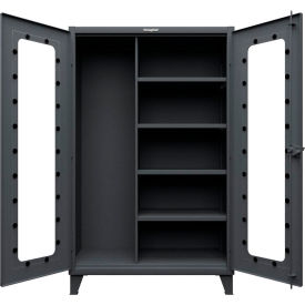 Clearview Janitorial Cabinet with 4 Shelves, 48"W x 24"D x 78"H, Dark Gray