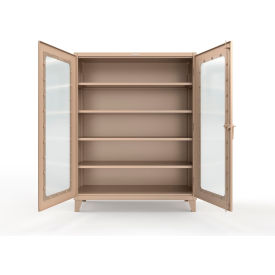 Clearview Cabinet with 4 Shelves, 60"W x 24"D x 78"H, Beige
