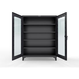 Clearview Cabinet with 4 Shelves, 60"W x 24"D x 78"H, Black