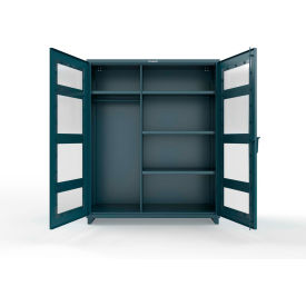Extra Heavy Duty Clearview Uniform Cabinet, 60"W x 24"D x 75"H, Blue