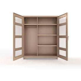 Extra Heavy Duty Clearview Uniform Cabinet, 60"W x 24"D x 75"H, Beige