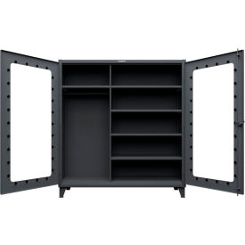 Clearview Uniform Cabinet, 72"W x 24"D x 78"H, Dark Gray