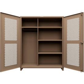 HD Stationary Ventilated Cabinet w/4 Shelves, 60"W x 24"D x 75"H, Beige