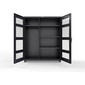 Extra Heavy Duty Clearview Uniform Cabinet, 60"W x 24"D x 75"H, Black