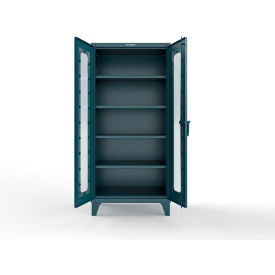 Clearview Cabinet with 4 Shelves, 36"W x 24"D x 78"H, Blue