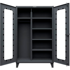 Clearview Uniform Cabinet with 5 Shelves, 48"W x 24"D x 78"H, Dark Gray