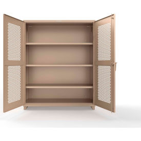 HD Stationary Ventilated Cabinet w/4 Compartments, 60"W x 24"D x 75"H, Beige