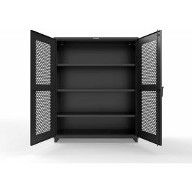HD Stationary Ventilated Cabinet w/4 Compartments, 60"W x 24"D x 75"H, Black