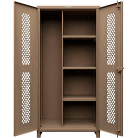 HD Stationary Ventilated Cabinet, w/ 3 Shelves, 36"W x 24"D x 75"H, Beige