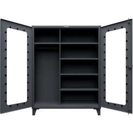 Clearview Uniform Cabinet with 5 Shelves, 60"W x 24"D x 66"H, Dark Gray