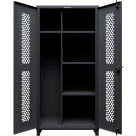 HD Stationary Ventilated Cabinet, w/ 4 Shelves, 36"W x 24"D x 75"H, Dark Gray
