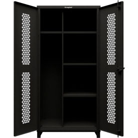 HD Stationary Ventilated Cabinet, 4 Shelves, 36"W x 24"D x 75"H, Black