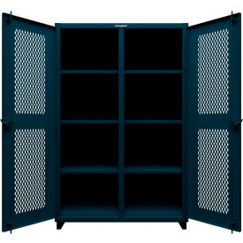 Extra Heavy Duty Ventilated Cabinet With Drawers, 36"Wx 24"D x 75"H, Blue
