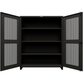 Ventilated (Diamond) Cabinet w/ 6 Half-Width Drawers, 60"W x 24"D x 75"H, Black