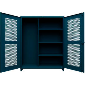 HD Stationary Ventilated Cabinet w/5 Compartments, 60"W x 24"D x 75"H, Blue