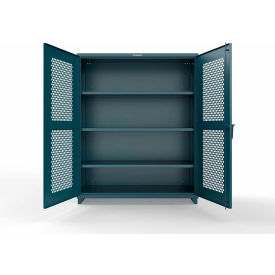 HD Stationary Ventilated Cabinet w/4 Compartments, 60"W x 24"D x 75"H, Blue