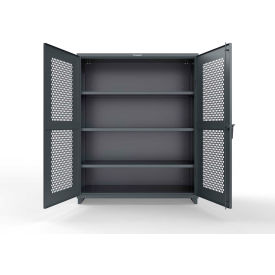 HD Stationary Ventilated Cabinet w/4 Compartments, 60"W x 24"D x 75"H, Dark Gray