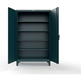 Extreme Duty Cabinet with Pegboard Doors & 4 Shelves, 48"W x 24"D x 78"H, Blue