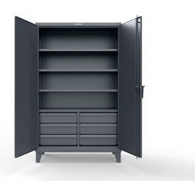 Extreme Duty Cabinet with 4 Shelves & 6 Drawers, 48"W x 24"D x 78"H, Dark Gray