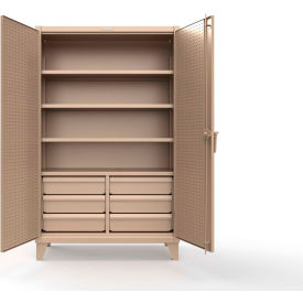Extreme Duty Cabinet w/4 Slide-Out Shelves & 6 Drawers, 48"W x 24"D x 78"H, Beige