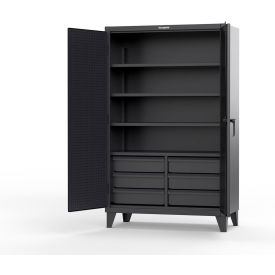 Extreme Duty Cabinet w/4 Slide-Out Shelves & 6 Drawers, 48"W x 24"D x 78"H, Black