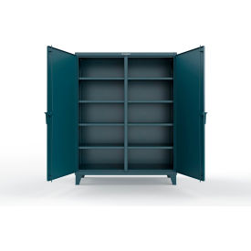 Double Shift Storage Cabinet with 8 Shelves, 12 GA, 60" W x 24" D x 78" H, Blue