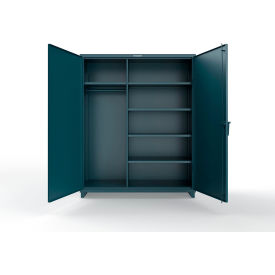 Extra Heavy Duty Uniform Cabinet w/5 Shelves, 60"W x 24"D x 75"H, Blue