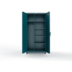Extra Heavy Duty Uniform Cabinet w/5 Shelves, 36"W x 24"D x 75"H, Blue