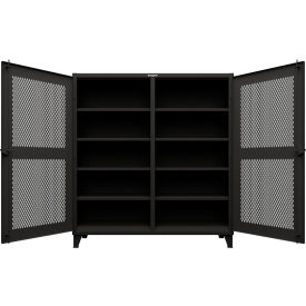 Ventilated Hex Double Shift Cabinet, 12 GA, 72" W x 24" D x 78" H, Black