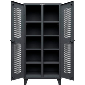 Ventilated Diamond Double Shift Cabinet, 12 Gauge, 36"W x 24"D x 78", Dark Gray
