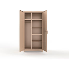 Extra Heavy Duty Uniform Cabinet w/5 Shelves, 36"W x 24"D x 75"H, Beige