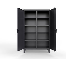 Double Shift Storage Cabinet, 12 Gauge, 48"W x 24"D x 78"H, Black