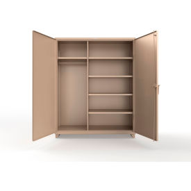 Extra Heavy Duty Uniform Cabinet w/5 Shelves, 60"W x 24"D x 75"H, Beige