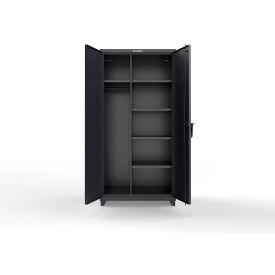 Extra Heavy Duty Uniform Cabinet w/5 Shelves, 36"W x 24"D x 75"H, Black