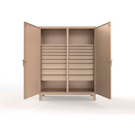 Double Shift Storage Cabinet, 12 Gauge, 60"W x 24"D x 78"H, Beige