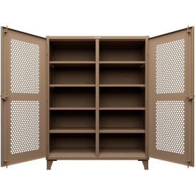 Ventilated Hex Double Shift Cabinet, 12 GA, 60" W x 24" D x 78" H, Beige