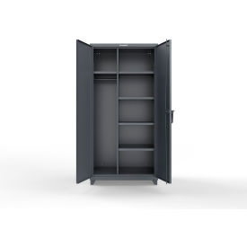 Extra Heavy Duty Uniform Cabinet w/5 Shelves, 36"W x 24"D x 75"H, Dark Gray