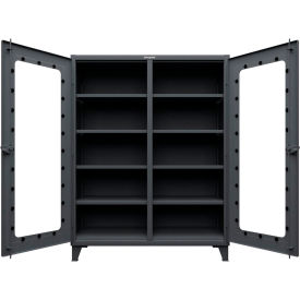 Clear View Double Shift Cabinet, 60" W x 24" D x 78" H, Dark Gray