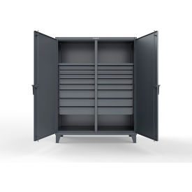 Double Shift Storage Cabinet, 12 Gauge, 60"W x 24"D x 78"H, Dark Gray